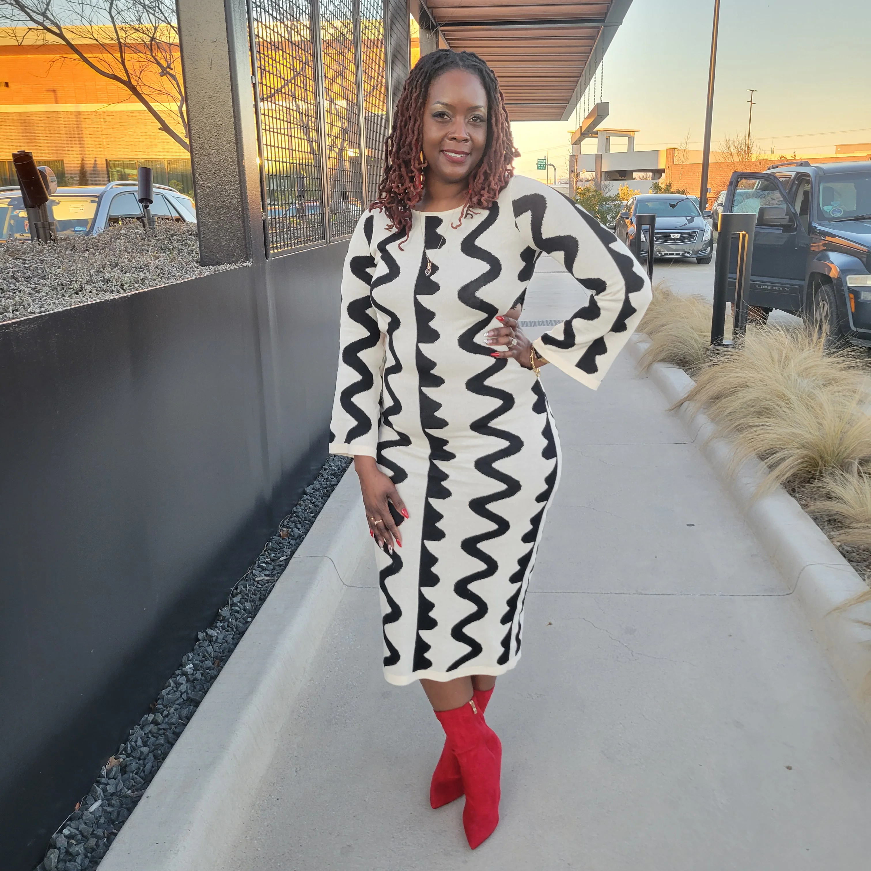 Abstract Sweater Dress