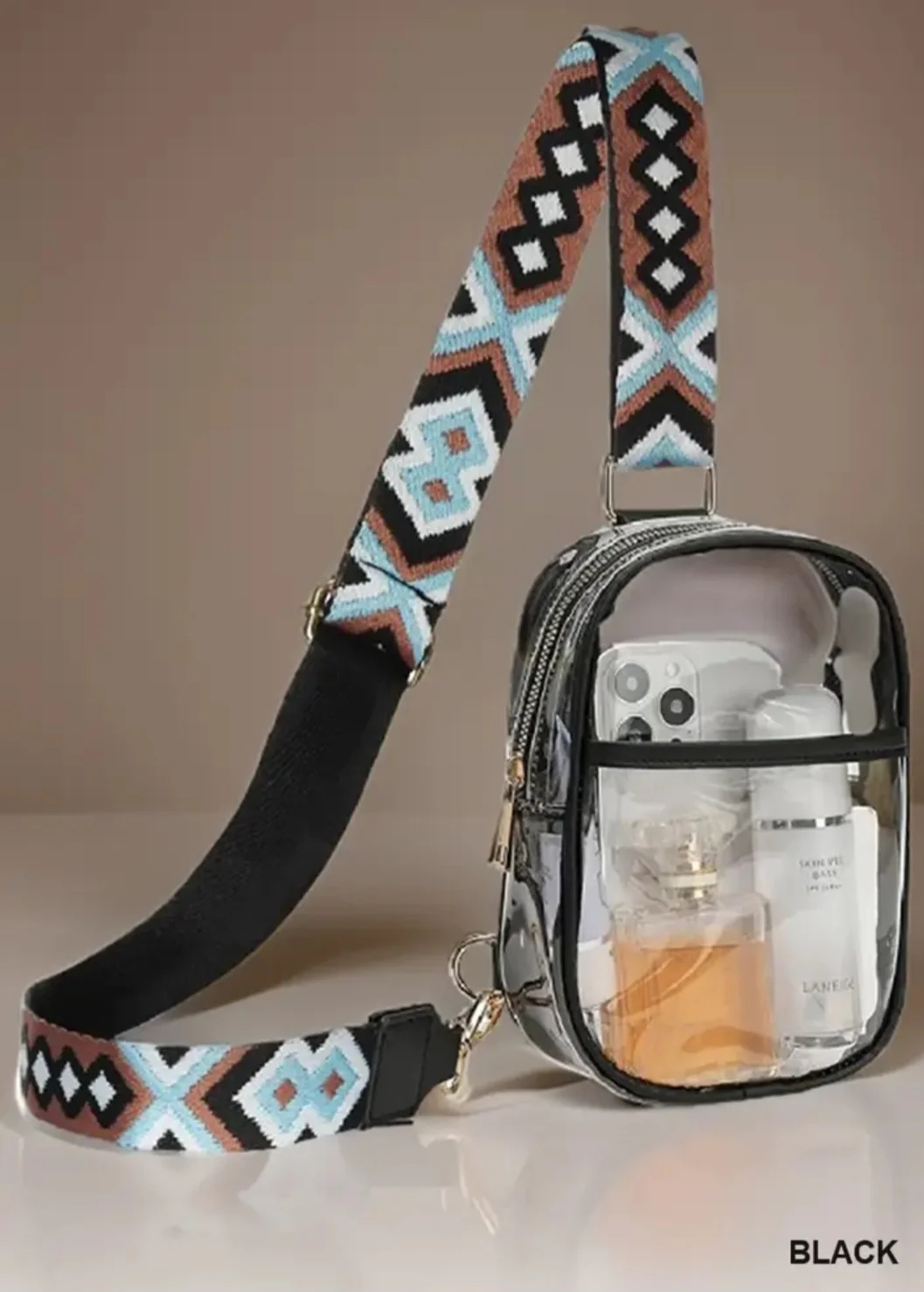 Clear Sling Bag With Guitar Strap