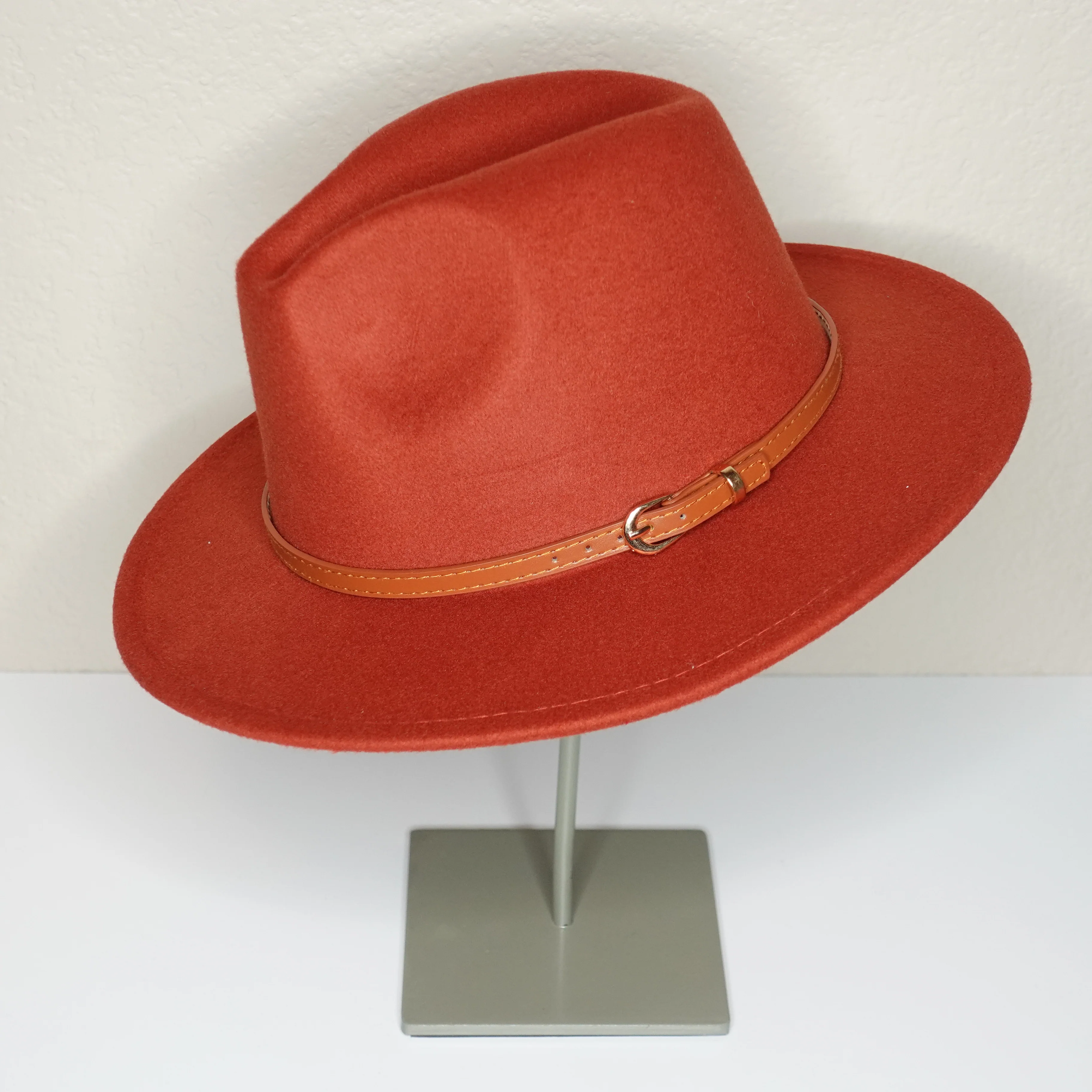 Leather Belt Fedora Hat