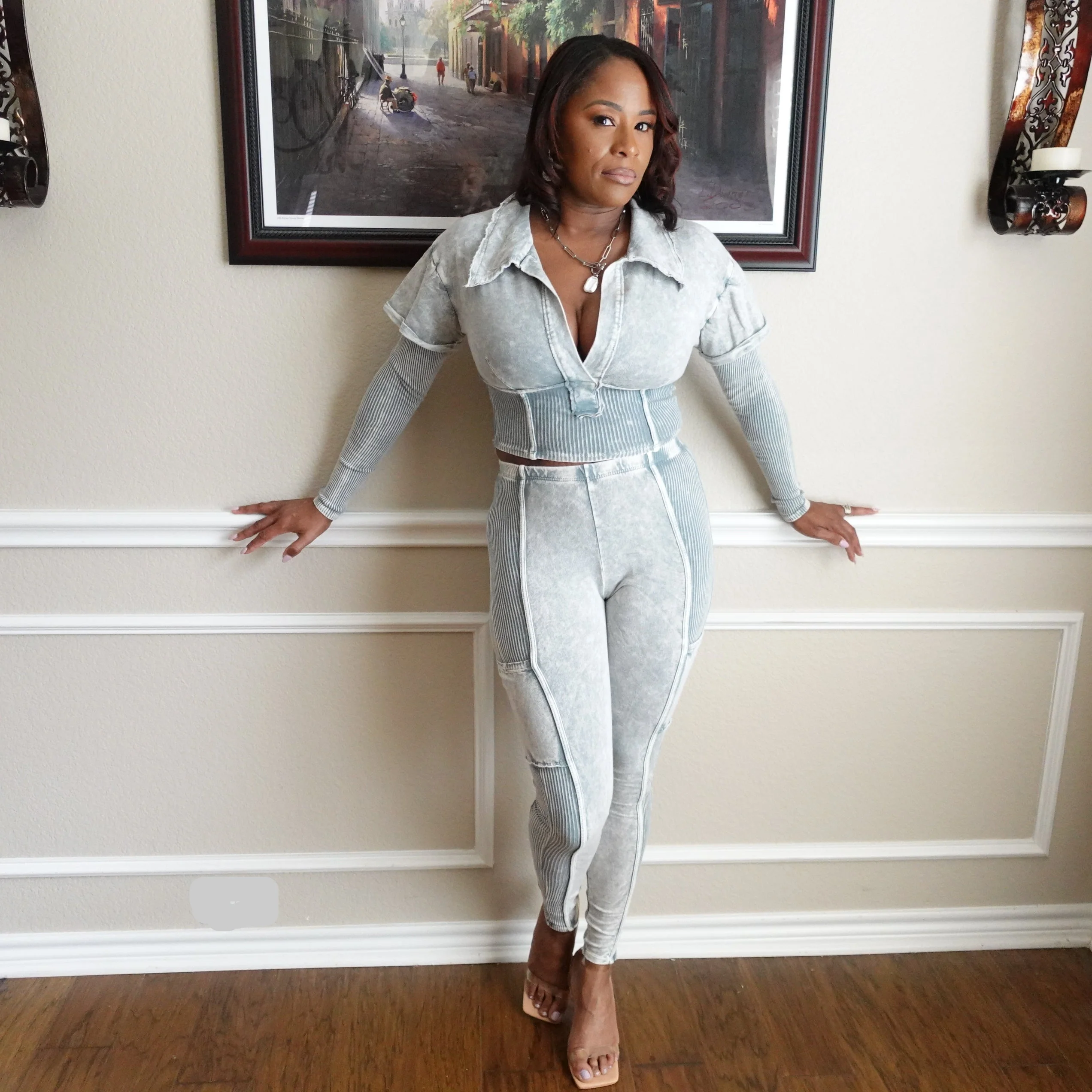 Mineral Wash/Cargo Legging Set