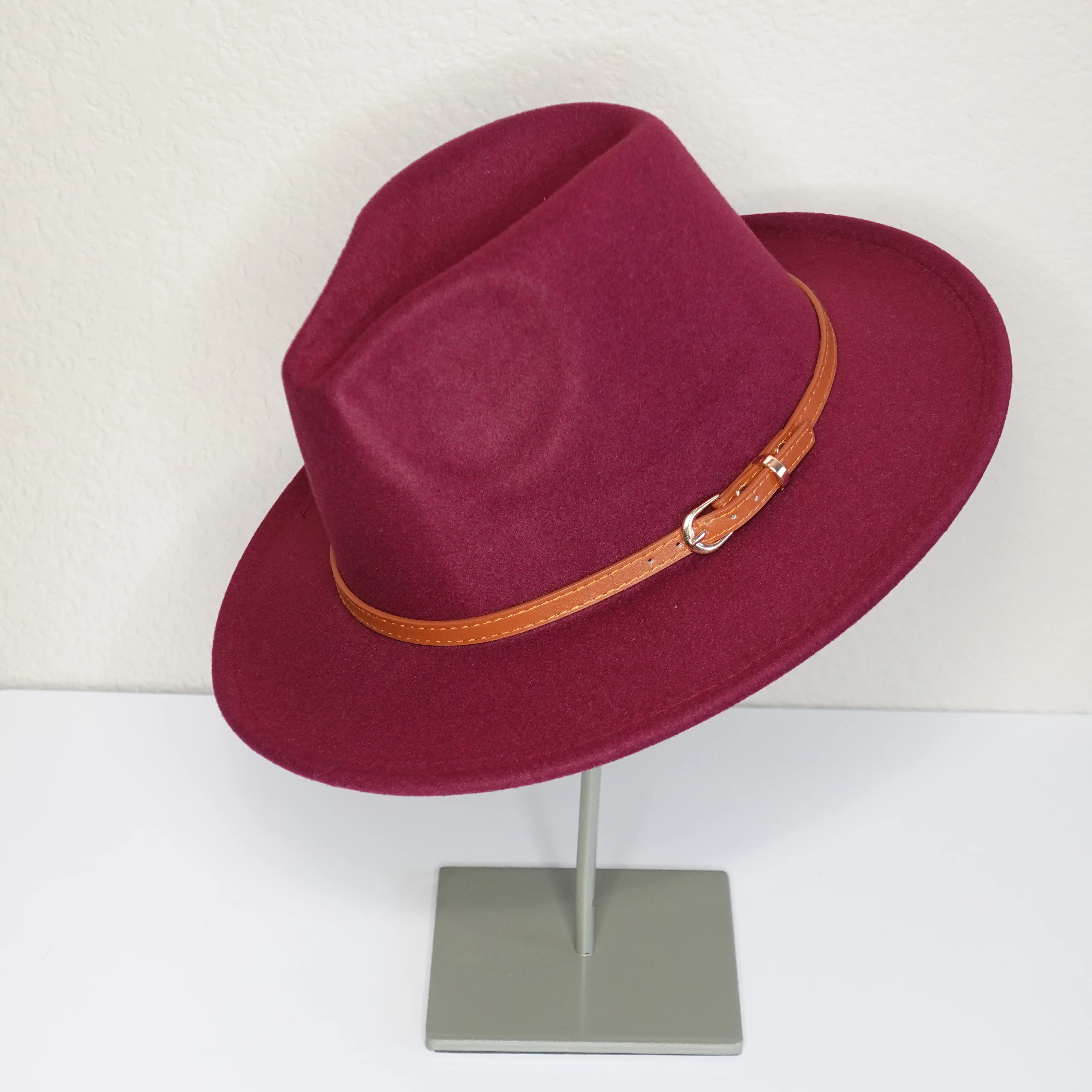 Leather Belt Fedora Hat