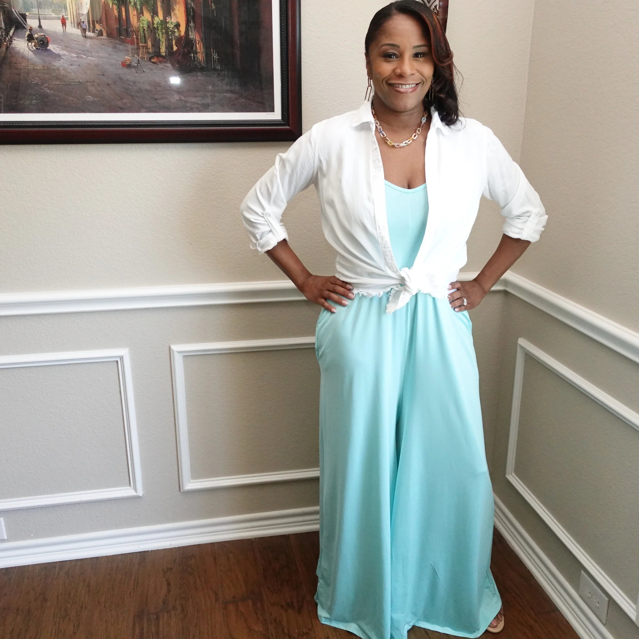 Spaghetti Strap Wide Leg Jumpsuit