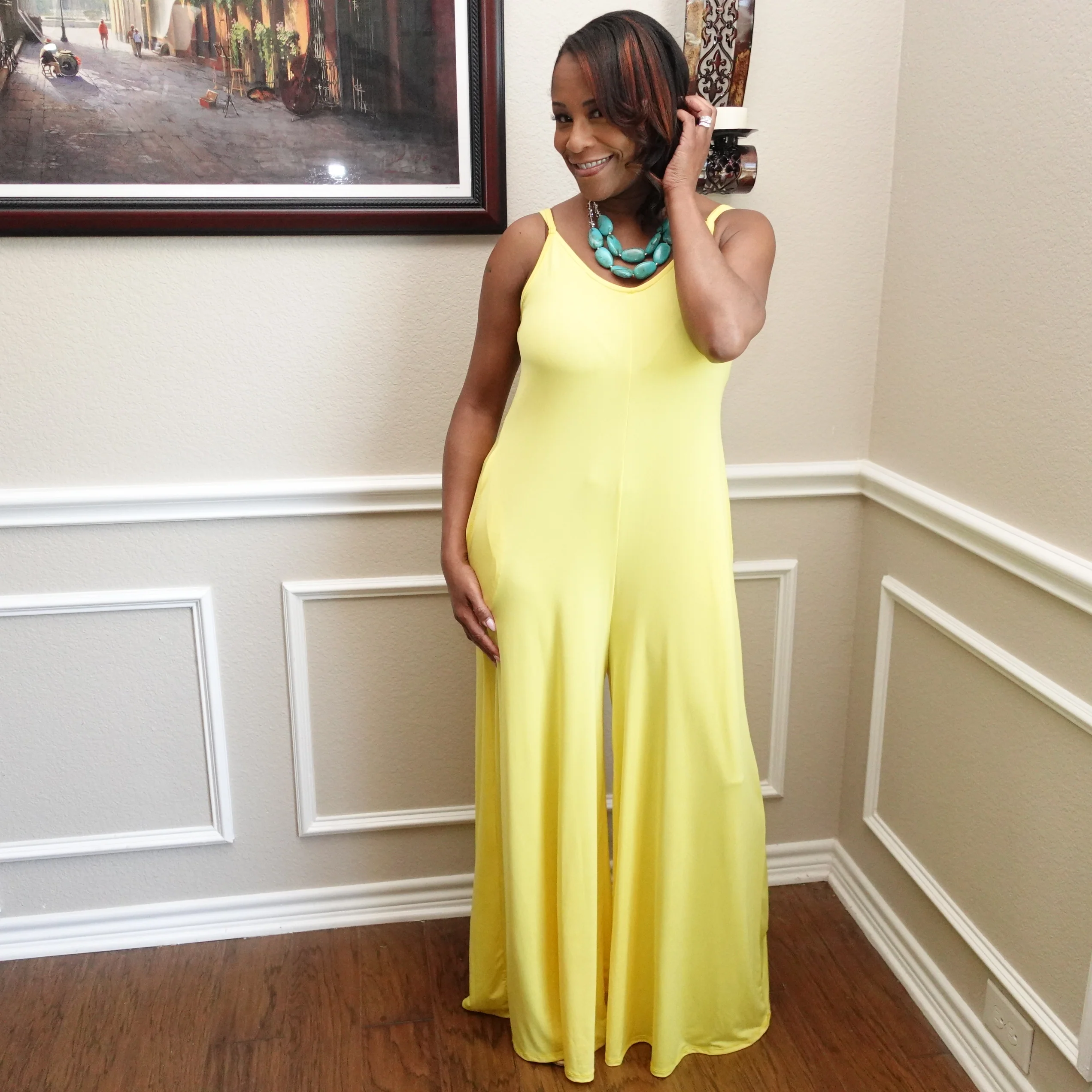 Spaghetti Strap Wide Leg Jumpsuit