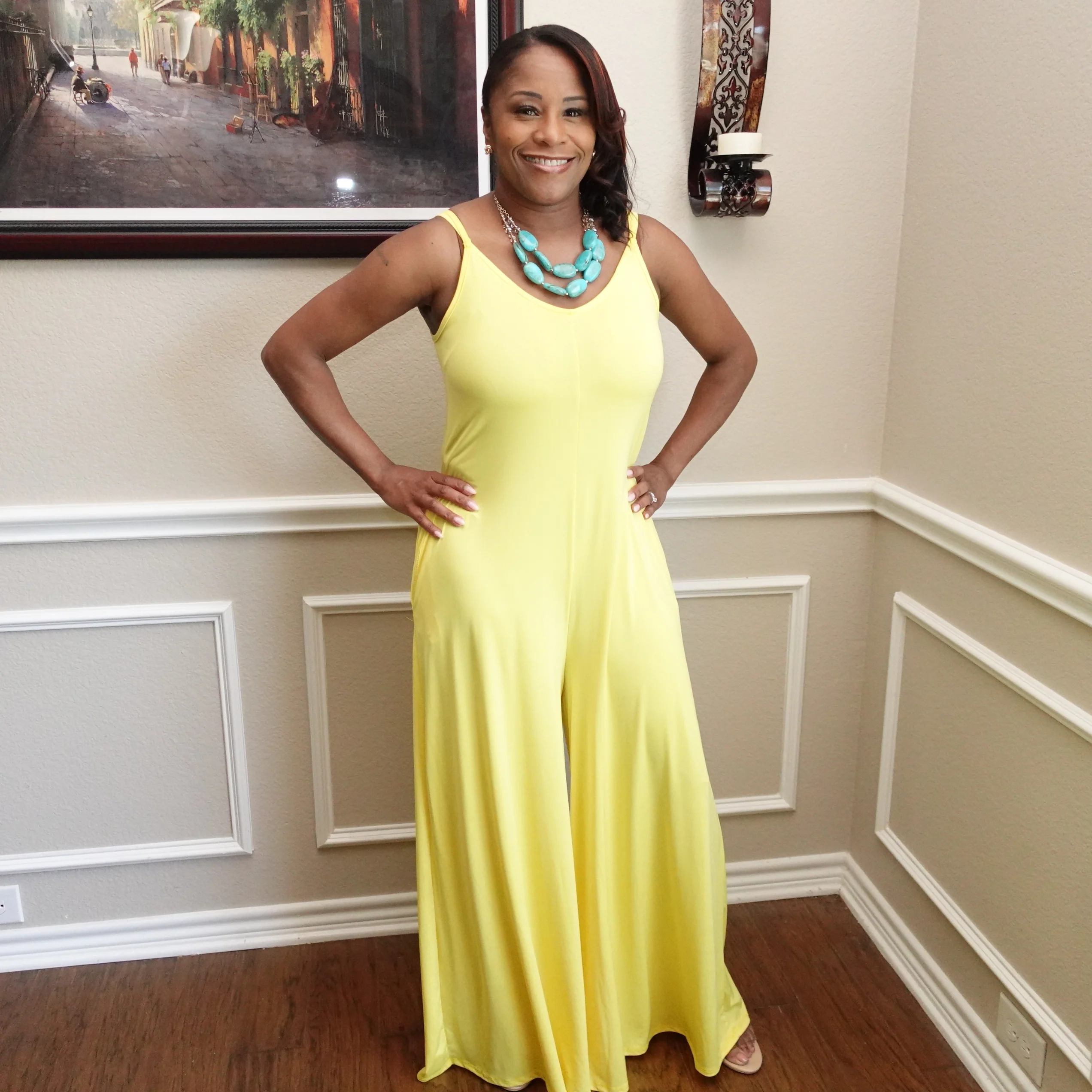 Spaghetti Strap Wide Leg Jumpsuit